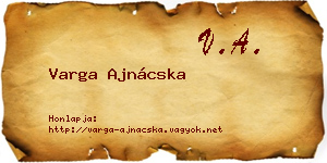 Varga Ajnácska névjegykártya